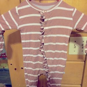 Posh Peanut floral one piece pajama with ruffle bum - size 3-6 months